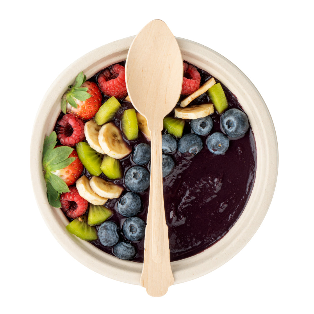 Taipei Natural Wood Baroque Spoon - 7 3/4" x 1 1/4" x 1/2" - 500 count box