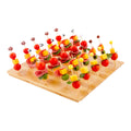 Pixy Square Natural Bamboo Pick Stand / Skewer Holder - 100 holes - 12" x 12" x 1" - 1 count box