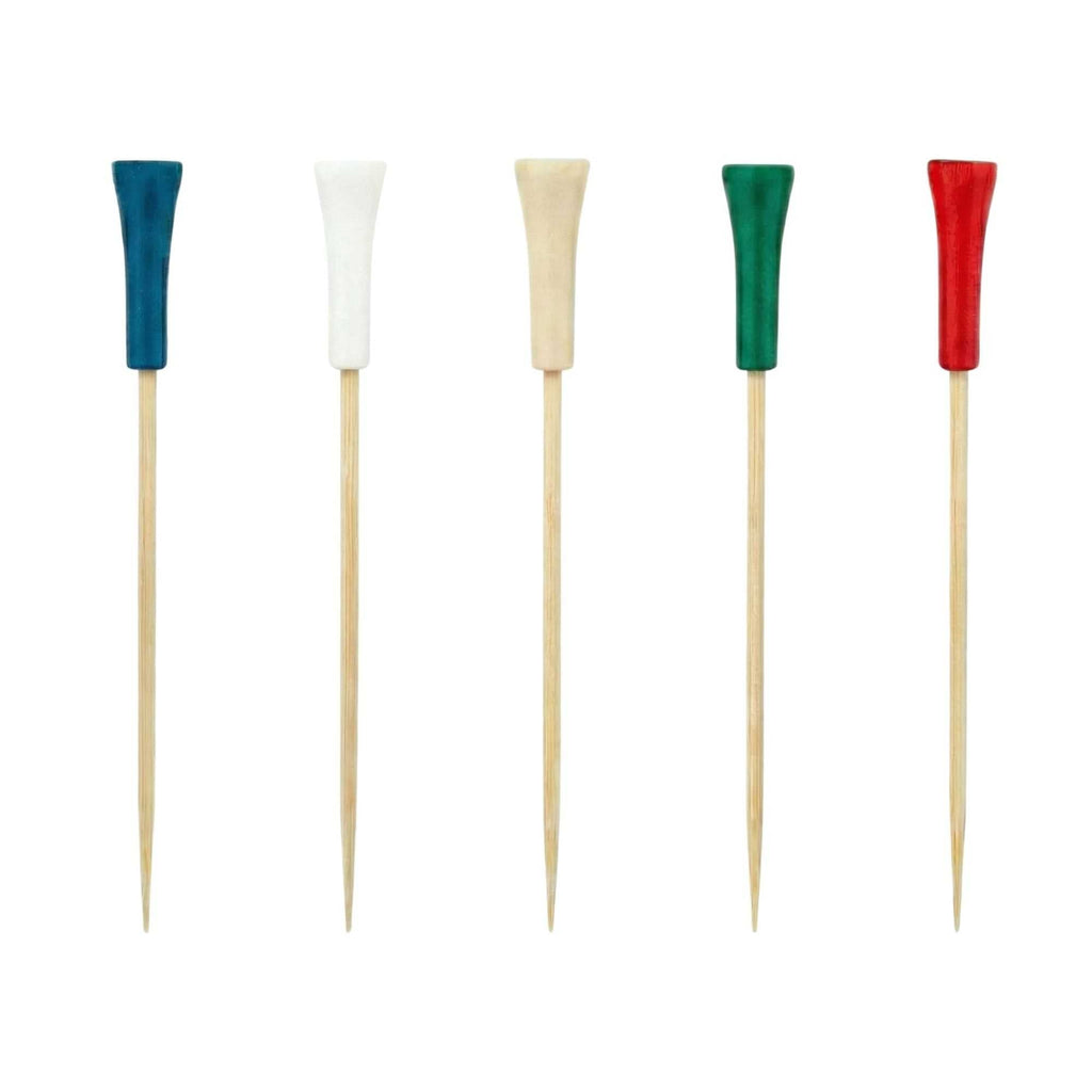 Pixy Assorted Bamboo Golf Tee Pick - 4" - 1000 count box