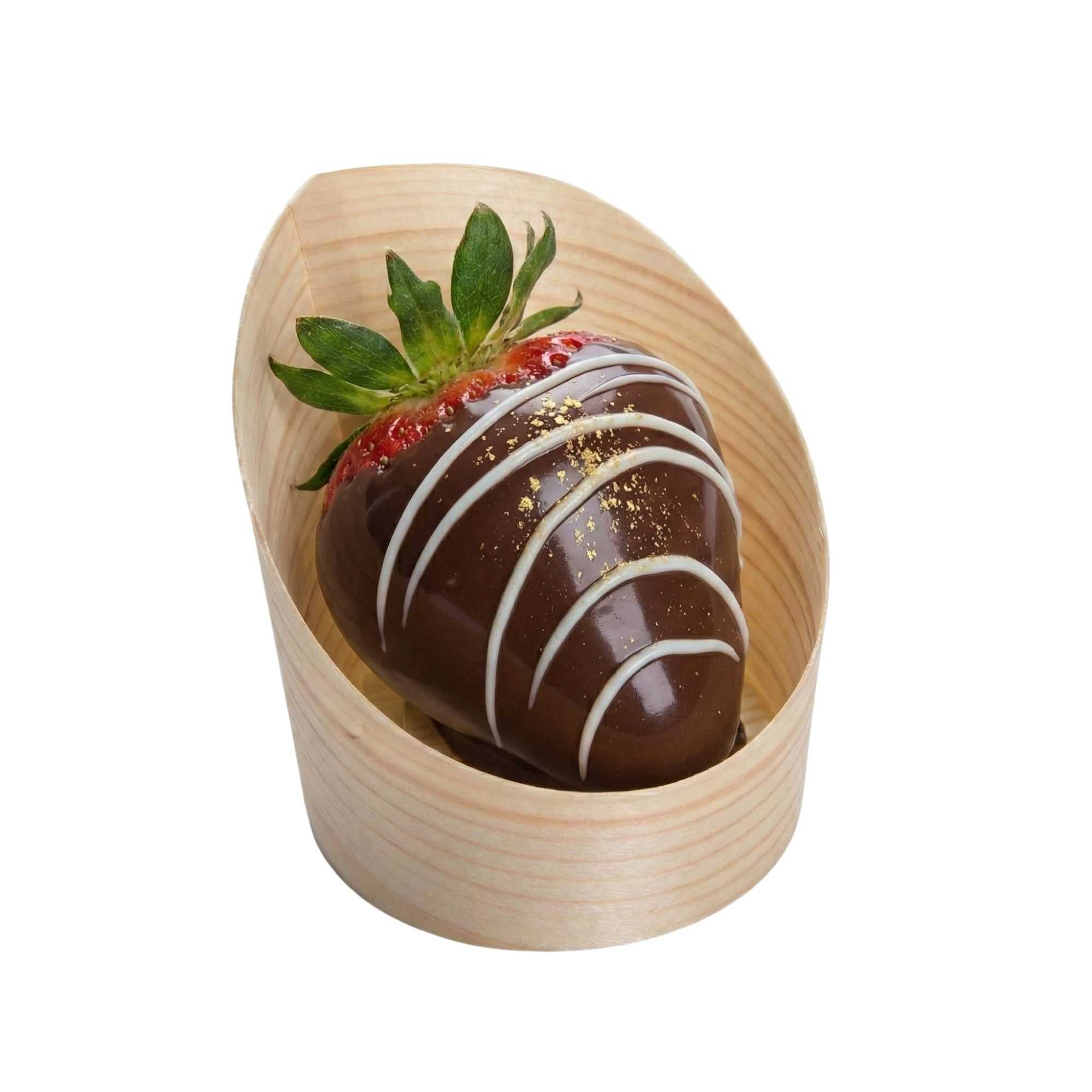 Taipei 4 oz Round Natural Wood Mini Incline Cup - 2 1/2" x 2 1/2" x 2 3/4" - 100 count box