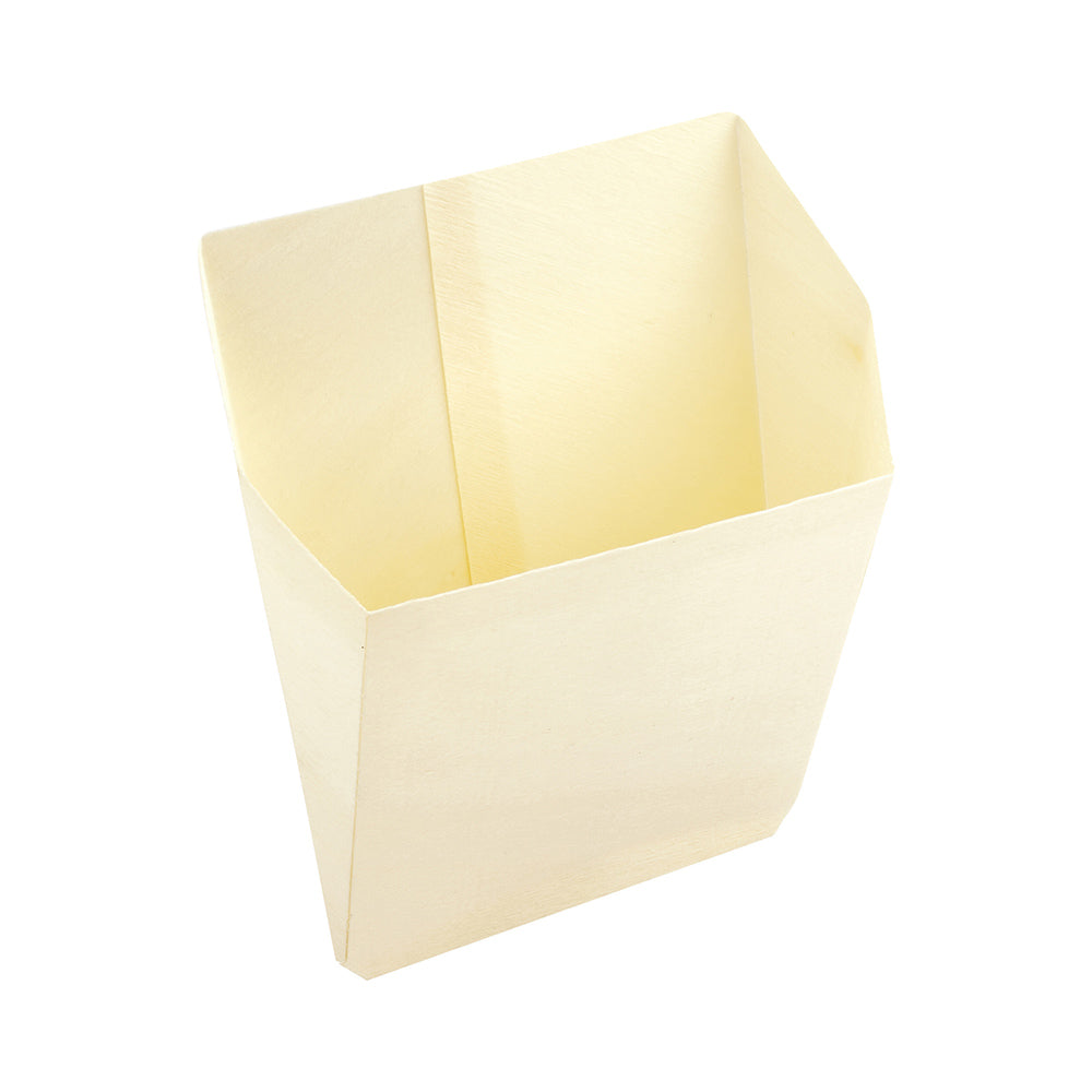 Taipei Natural Wood French Fry Pocket Sleeve - 5" x 5 1/4" x 1" - 100 count box