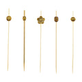 Pixy Gold Bamboo Luxury Metal Beaded Pick - 4" - 1000 count box