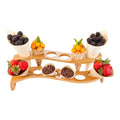 Bambuddha Curved Natural Bamboo Cone Stand - 12 slots, Multi-Level - 13 1/2" x 6 1/2" x 3 1/2" - 1 count box