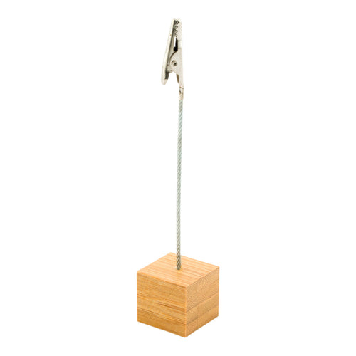 Bambuddha Natural Bamboo Name Card Holder - Metal Clip - 5" x 1" x 1" - 100 count box