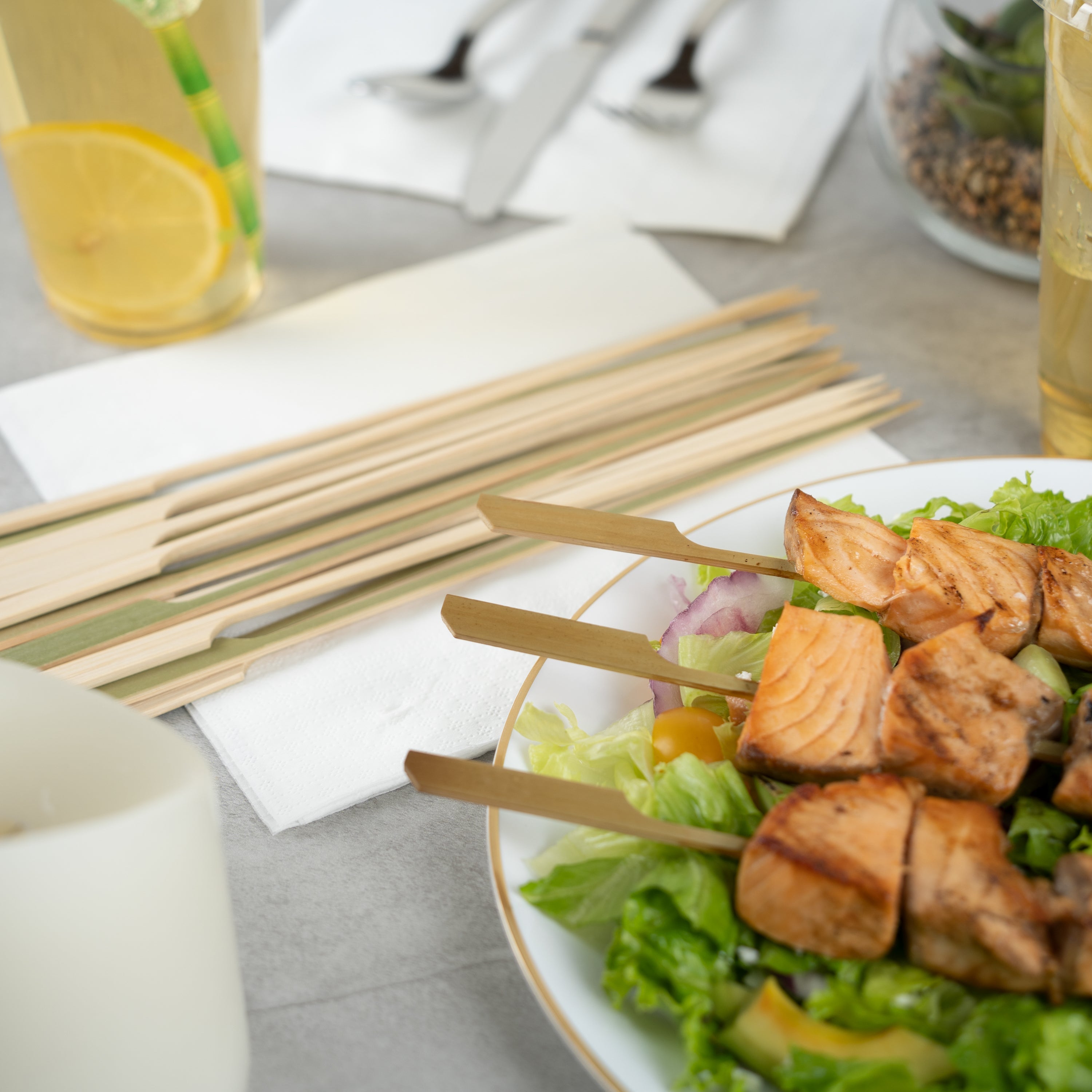 Pixy Natural Bamboo Paddle Grill Skewer - 10" - 1000 count box
