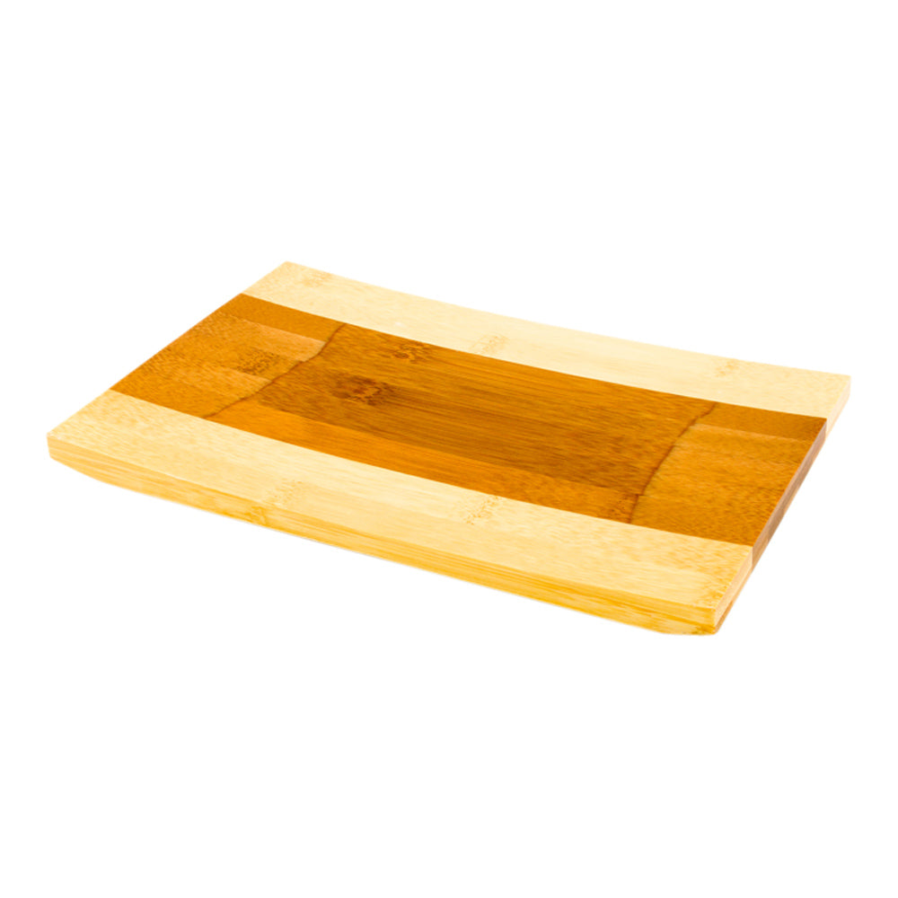 Bambuddha Japanese Shinto Rectangle Natural Bamboo Sushi Plate - 10 1/2" x 7" x 1" - 1 count box