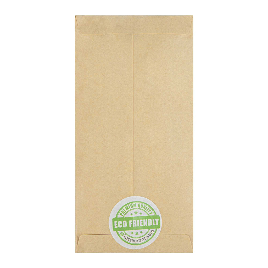Eco Luxe Natural Wood Cutlery Set - with Napkin and Paper Pouch - 7" x 3 1/2" - 100 count box
