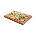 Eco Display Elegante Rectangle Natural Acacia Small Serving Platter - Rose Gold Hardware - 14 1/2" x 11" x 1" - 1 count box
