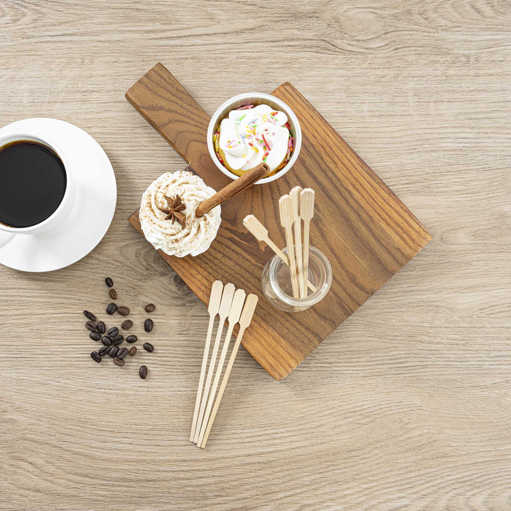 Restpresso Natural Bamboo Paddle Coffee Stirrer - 6" - 1000 count box
