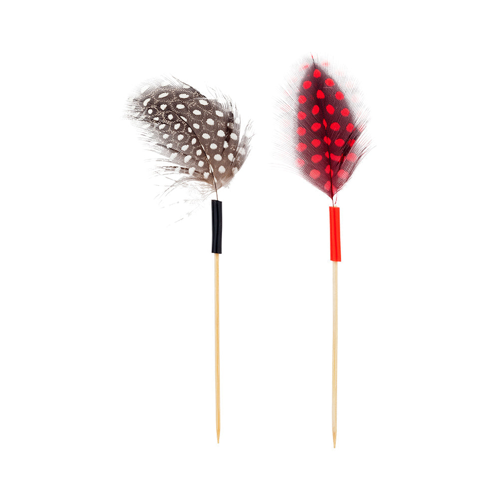 Pixy Assorted Bamboo Color Camo Feather Skewer - 6" - 500 count box