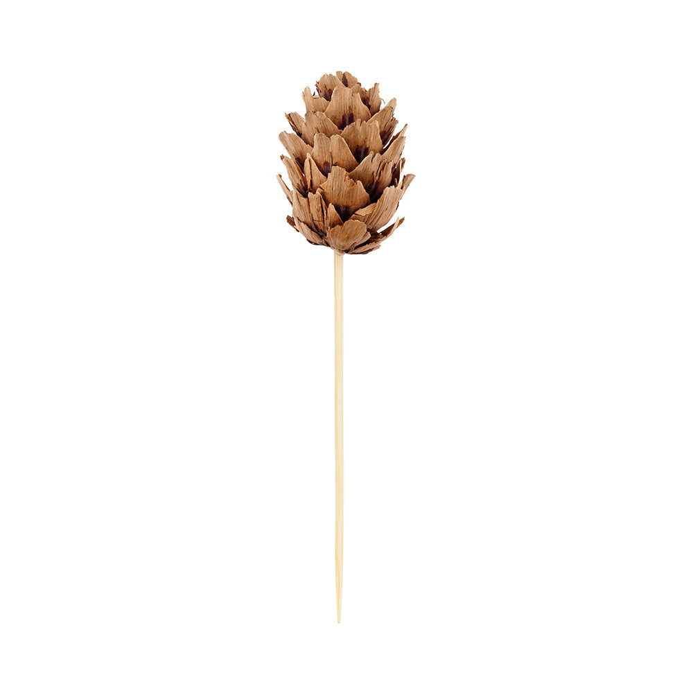 Pixy Natural Bamboo Mini Pine Cone Pick - 4" x 3/4" x 3/4" - 500 count box
