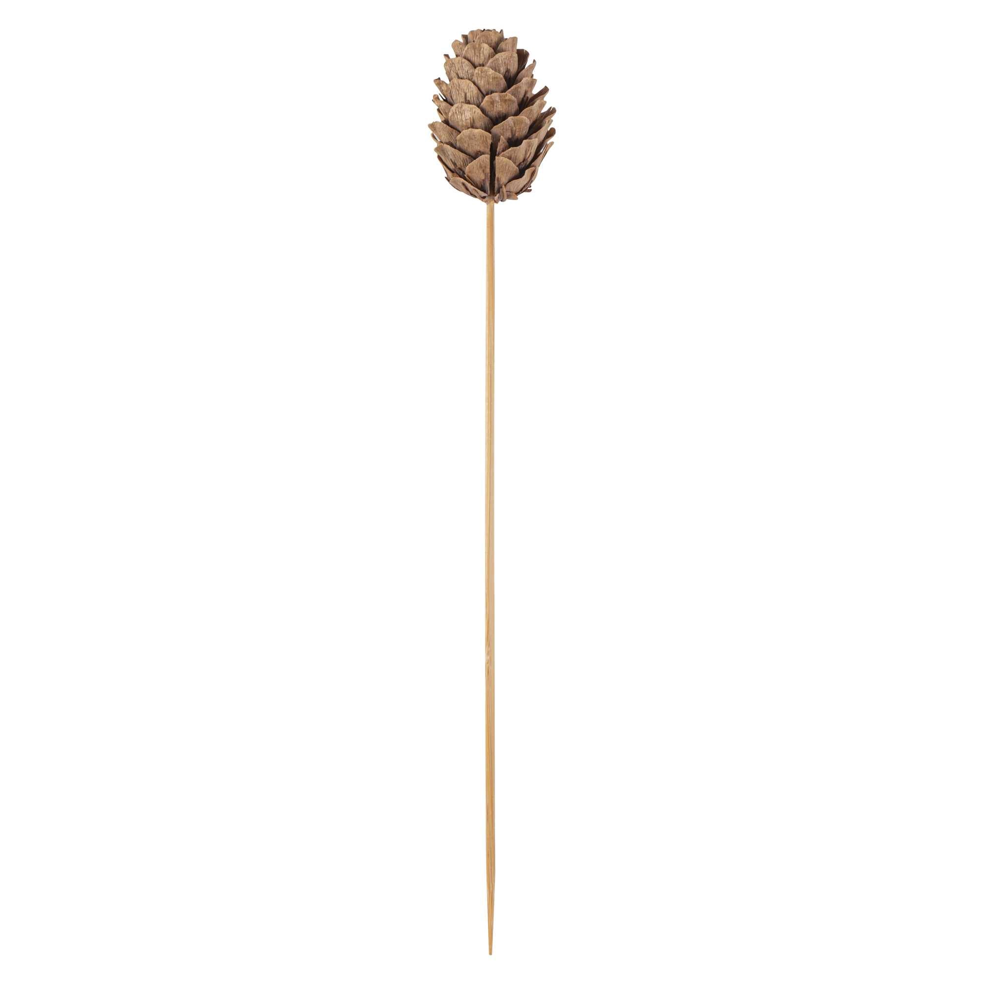 Pixy Natural Bamboo Mini Pine Cone Skewer - 6" x 3/4" x 3/4" - 500 count box