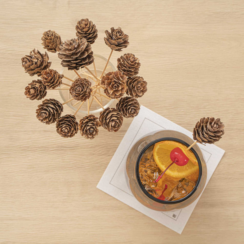 Pixy Natural Bamboo Mini Pine Cone Skewer - 6" x 3/4" x 3/4" - 500 count box