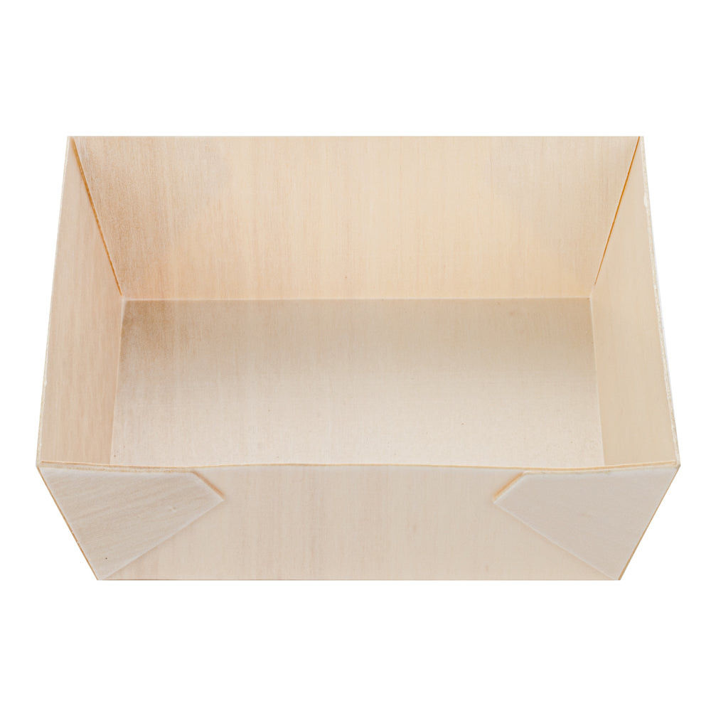 Taipei 14 oz Square Poplar Flare Container - 4 3/4" x 4 3/4" x 1 1/2" - 100 count box