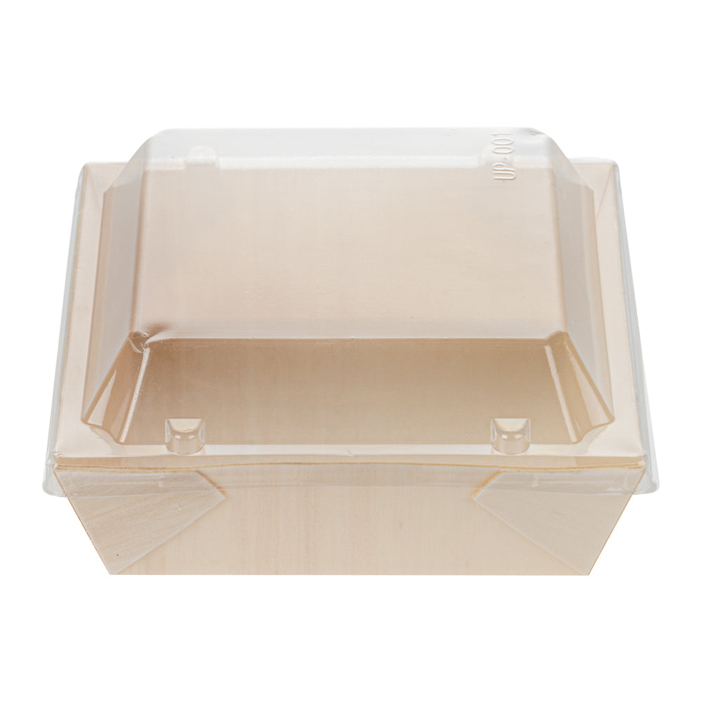 Taipei Clear Plastic Lid - Fits Square Poplar Flare Container - 100 count box