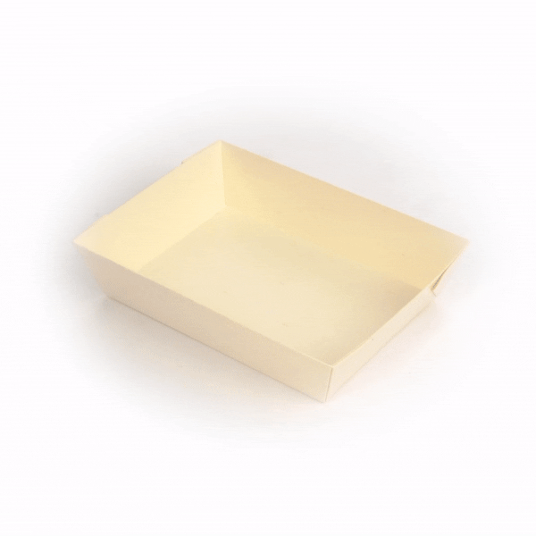 Taipei 20 oz Rectangle Poplar Short Flare Container - 6 1/2" x 4 3/4" x 1 1/2" - 100 count box