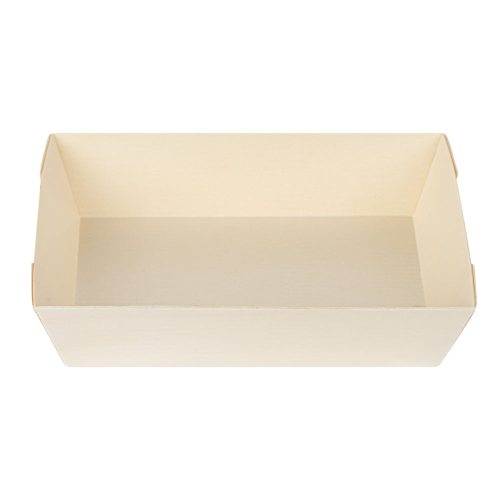 Taipei 20 oz Rectangle Poplar Short Flare Container - 6 1/2" x 4 3/4" x 1 1/2" - 100 count box