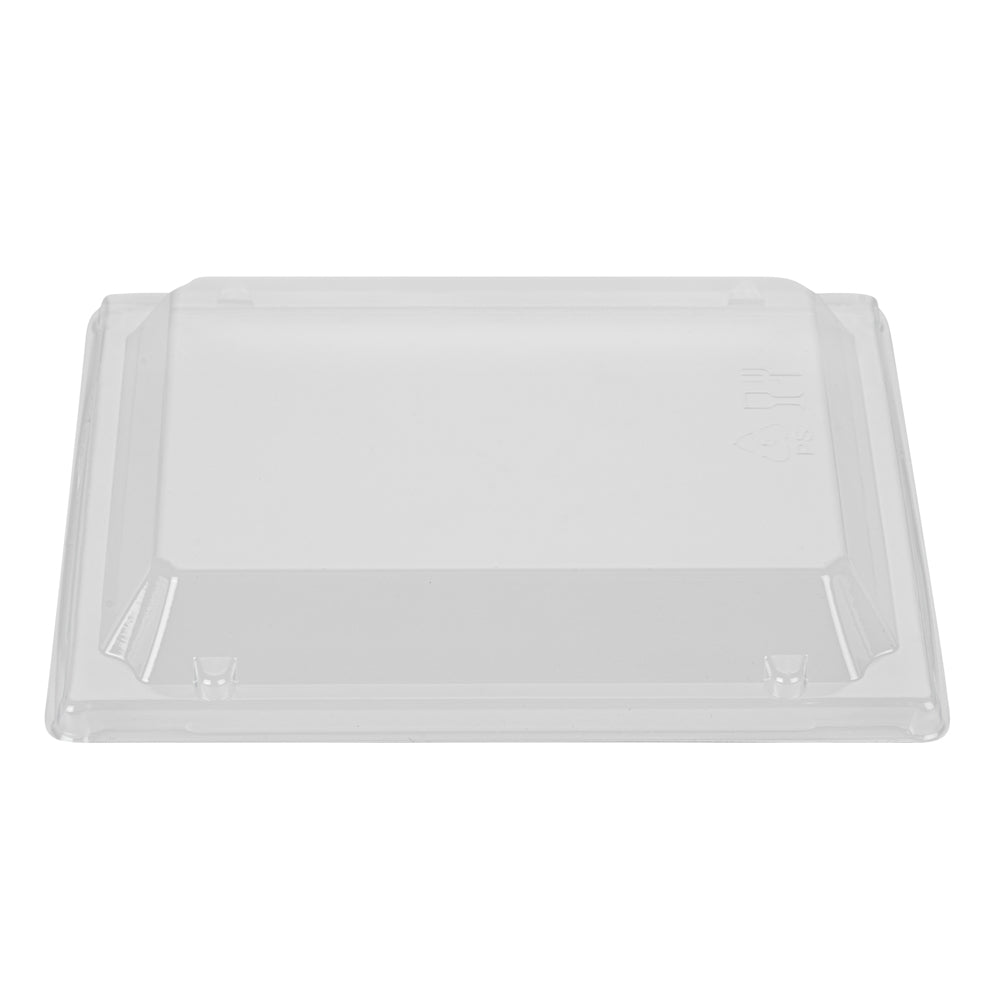 Taipei Clear Plastic Lid - Fits Rectangle Poplar Short Flare Container - 100 count box