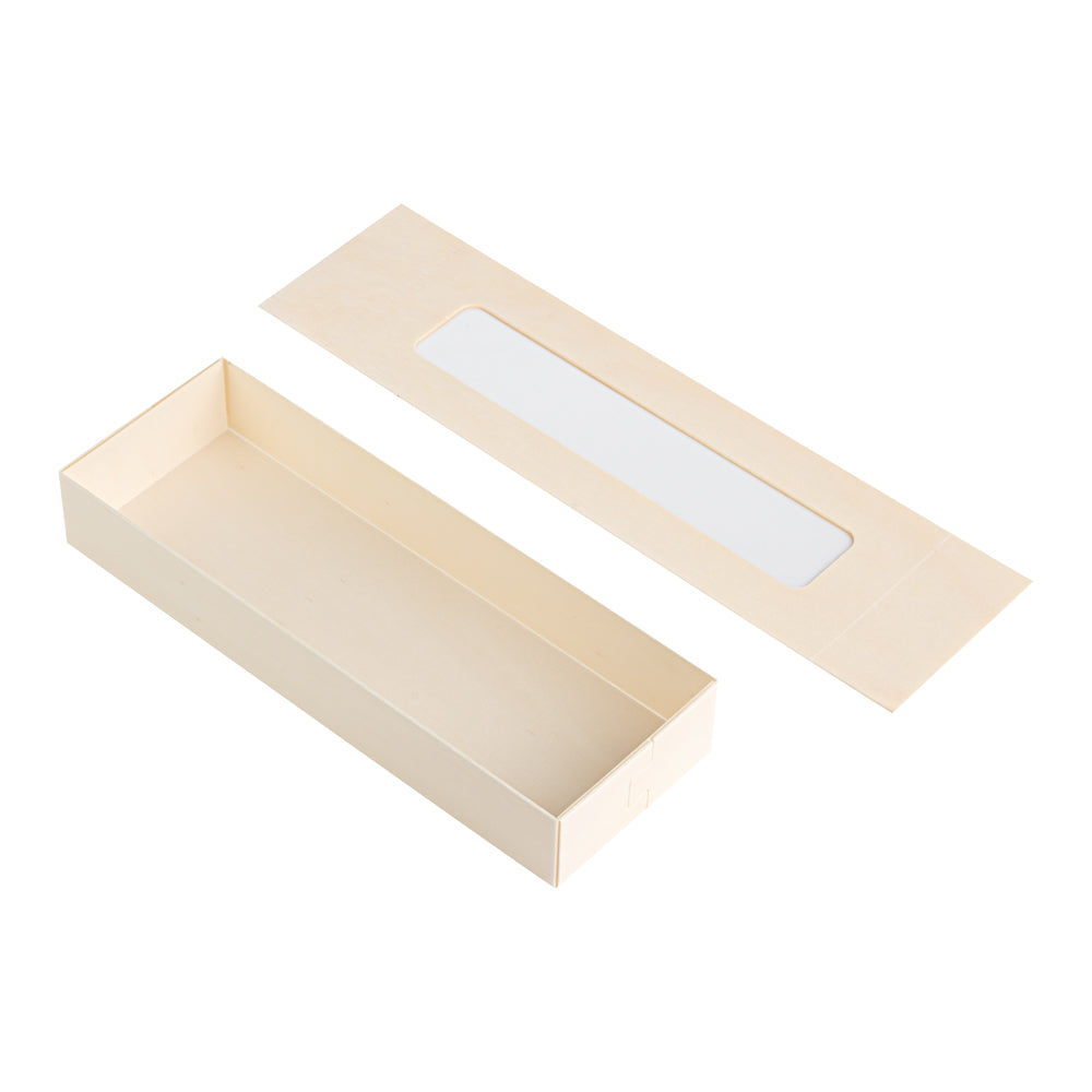Taipei 9 oz Rectangle Poplar Container - with Window Flap Lid - 100 count box