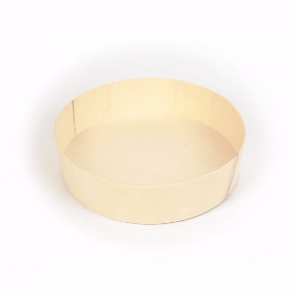 Taipei 33 oz Round Poplar Large Container - 6 3/4" x 6 3/4" x 1 3/4" - 100 count box