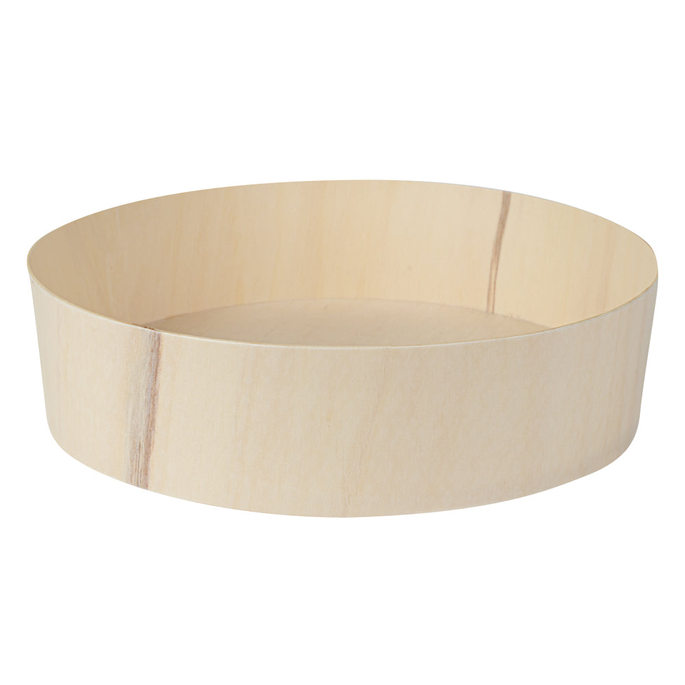 Taipei 33 oz Round Poplar Large Container - 6 3/4" x 6 3/4" x 1 3/4" - 100 count box