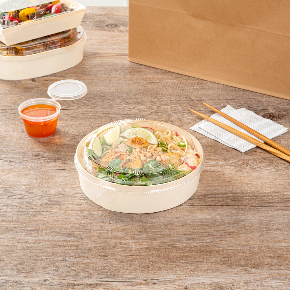 Taipei Clear Plastic Lid - Fits Poplar Large Container - 100 count box