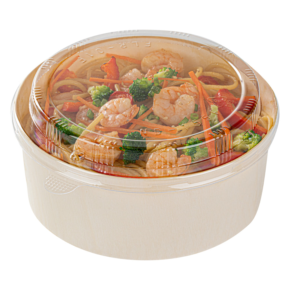 Taipei Clear Plastic Lid - Fits Round Poplar Small and Deep Containers - 100 count box