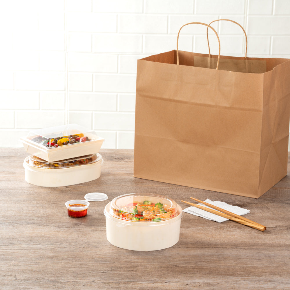 Taipei Clear Plastic Lid - Fits Round Poplar Small and Deep Containers - 100 count box