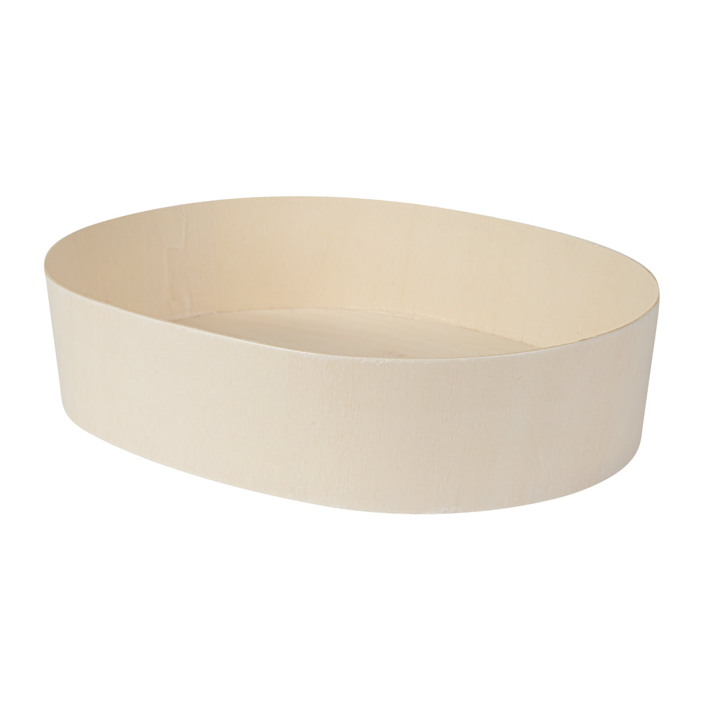Taipei 38 oz Oval Poplar Container - 7 1/2" x 5 1/2" x 2 1/4" - 100 count box