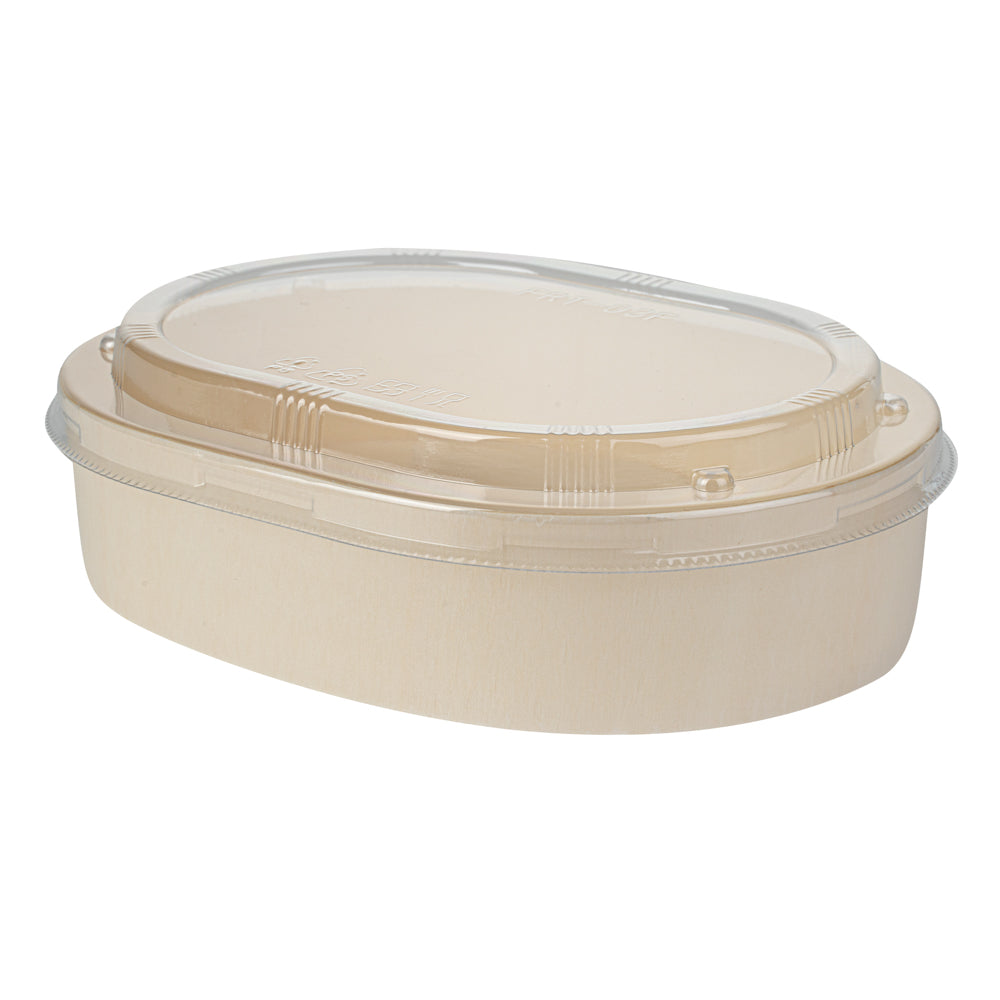 Taipei Clear Plastic Lid - Fits Oval Poplar Container - 100 count box