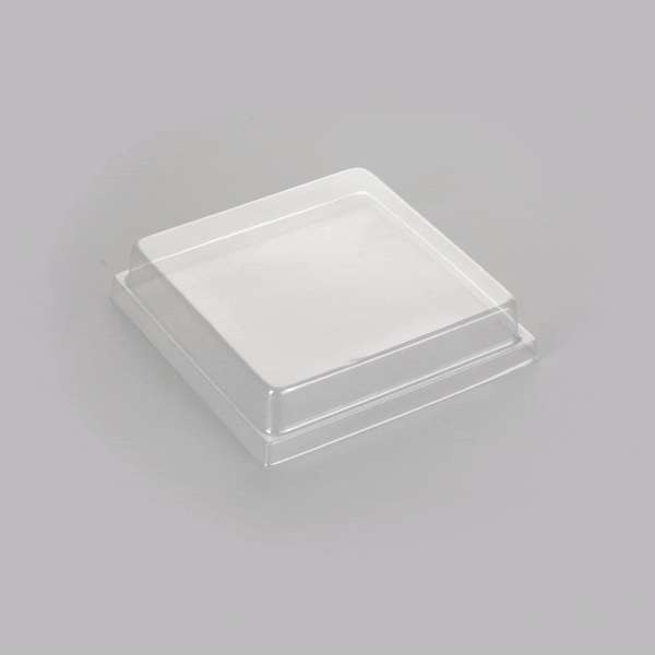 Taipei Clear Plastic Lid - Fits Square Poplar Straight Container - 100 count box