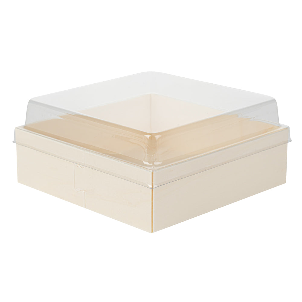 Taipei Clear Plastic Lid - Fits Square Poplar Straight Container - 100 count box