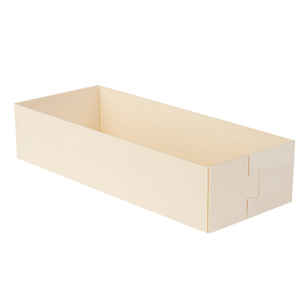 Taipei 18 oz Rectangle Poplar Long Straight Container - 7 1/4" x 3" x 1 1/2" - 100 count box