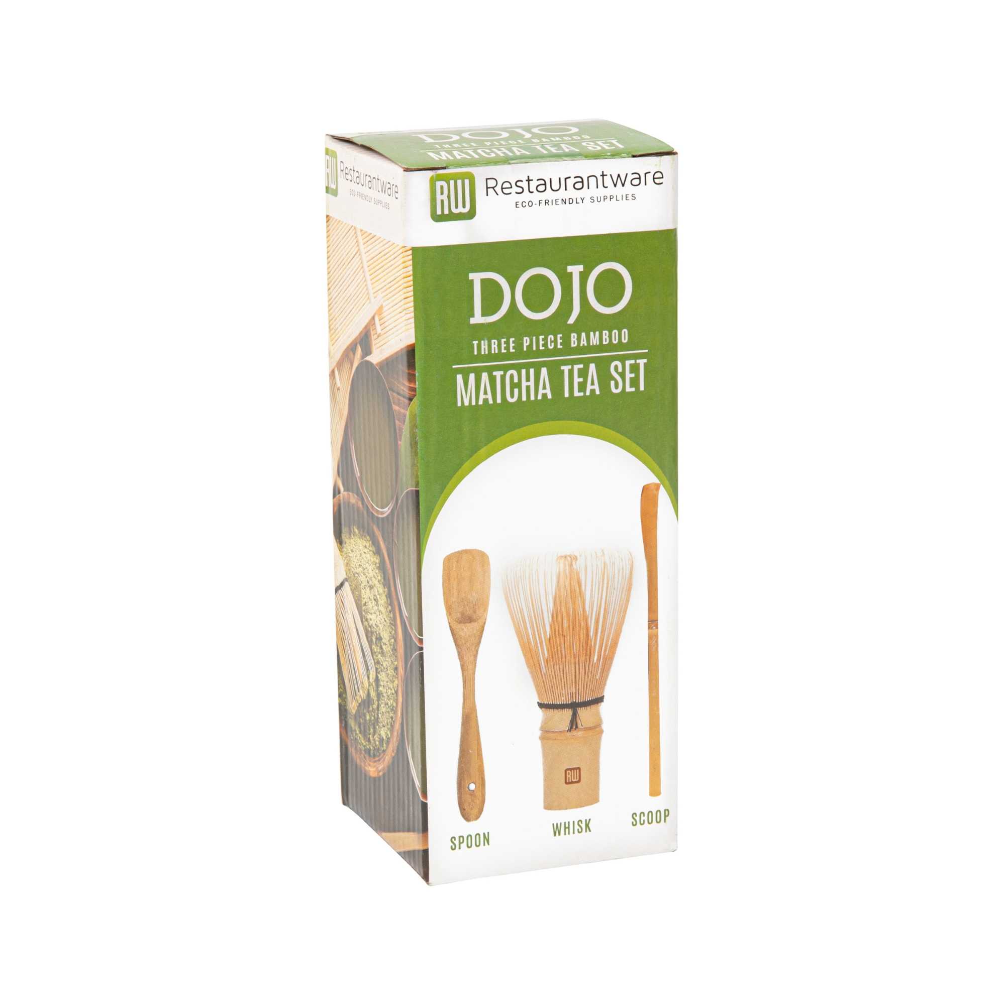 Dojo Natural Bamboo Matcha Tea Set - 3-Piece - 2 3/4" x 2 1/2" x 6 3/4" - 1 count box