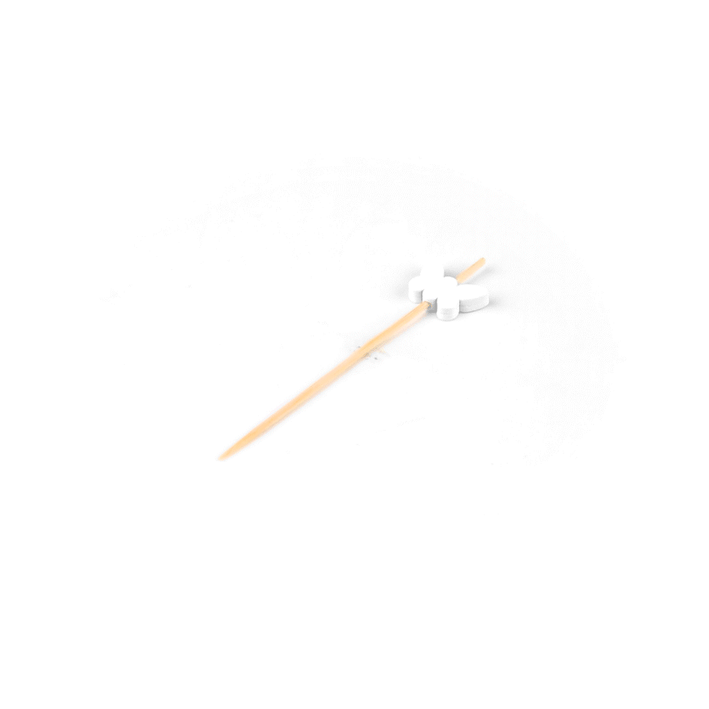 Pixy White Bamboo Butterfly Pick - 4" x 3/4" - 1000 count box