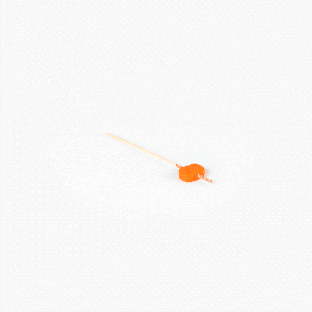 Pixy Orange Bamboo Jack-o-Lantern Pick - 4" x 3/4" - 1000 count box