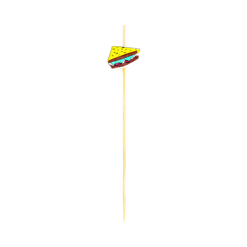 Pixy Yellow Bamboo Sandwich Pick - 4" x 3/4" - 1000 count box