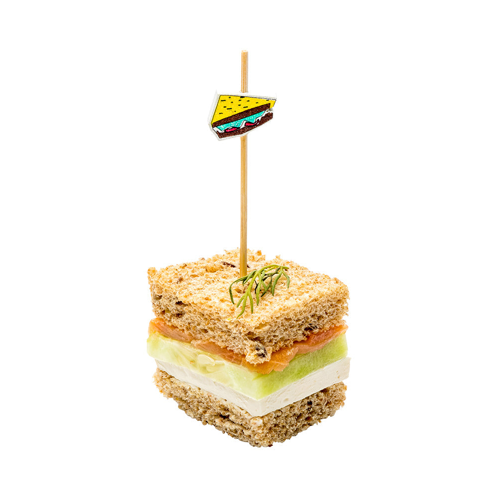 Pixy Yellow Bamboo Sandwich Pick - 4" x 3/4" - 1000 count box