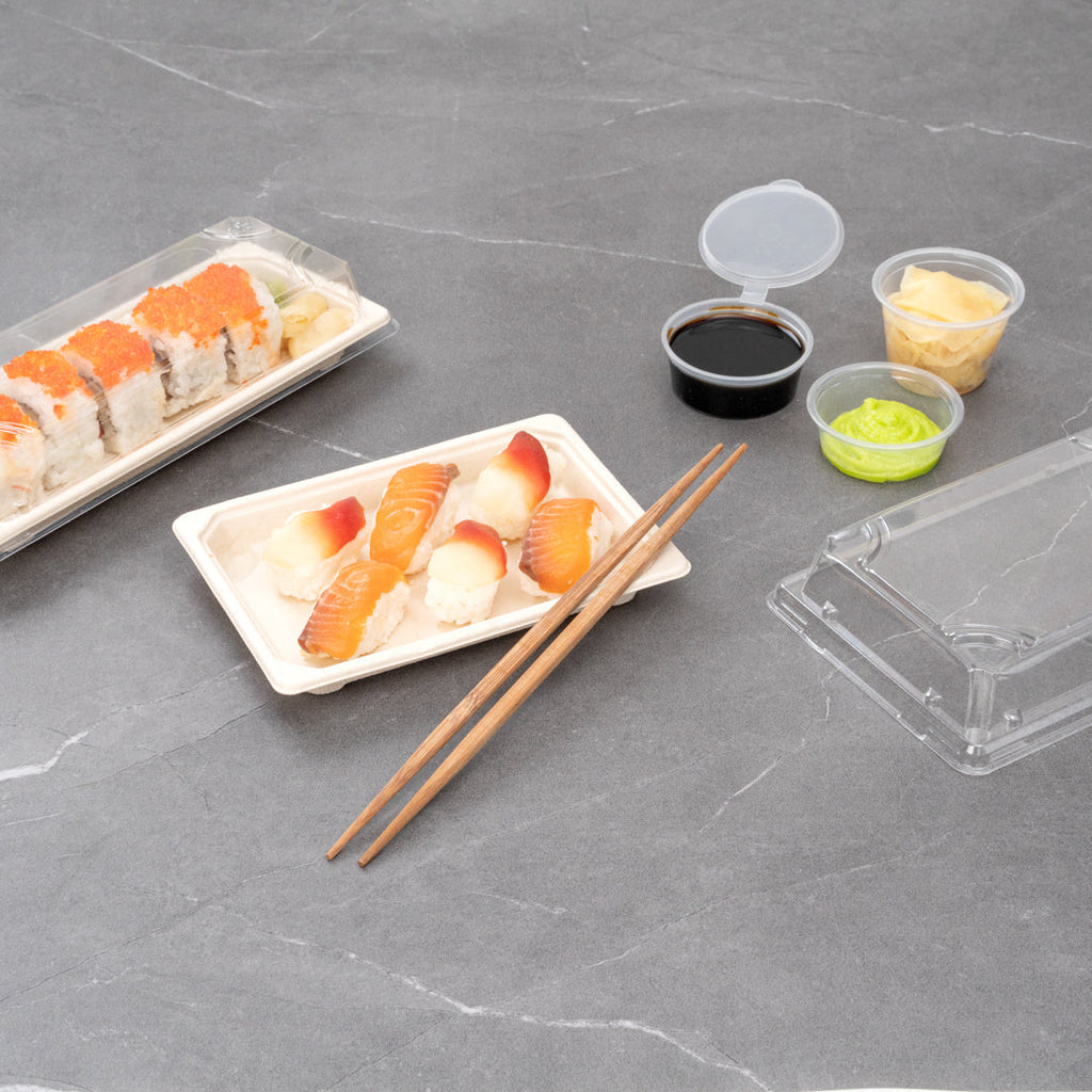 Bambuddha Carbonized Bamboo Contour Chopsticks - Disposable - 9 1/2" x 1/2" - 100 count box