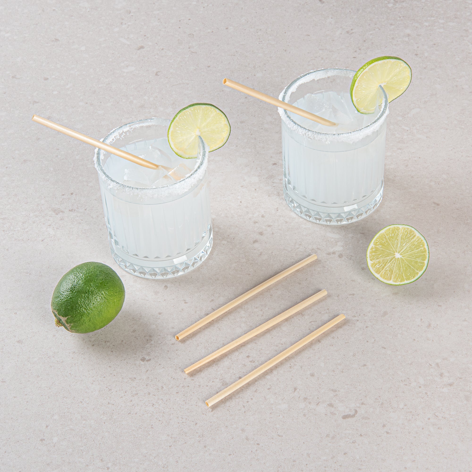Bev Tek Natural Hay Cocktail Straw - Biodegradable - 5" - 100 count box