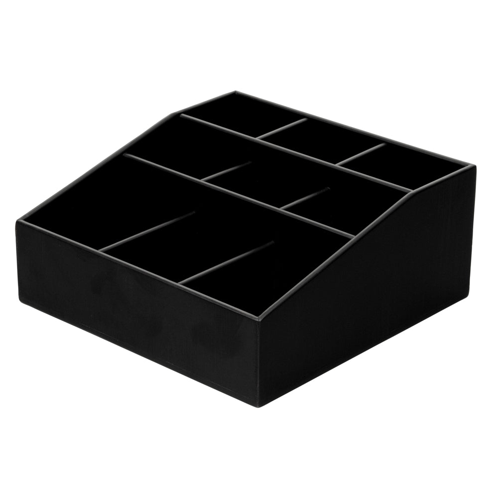Bambuddha Square Black Bamboo Condiment Organizer - 9 Compartments - 11 3/4" x 11 3/4" x 5 1/2" - 1 count box