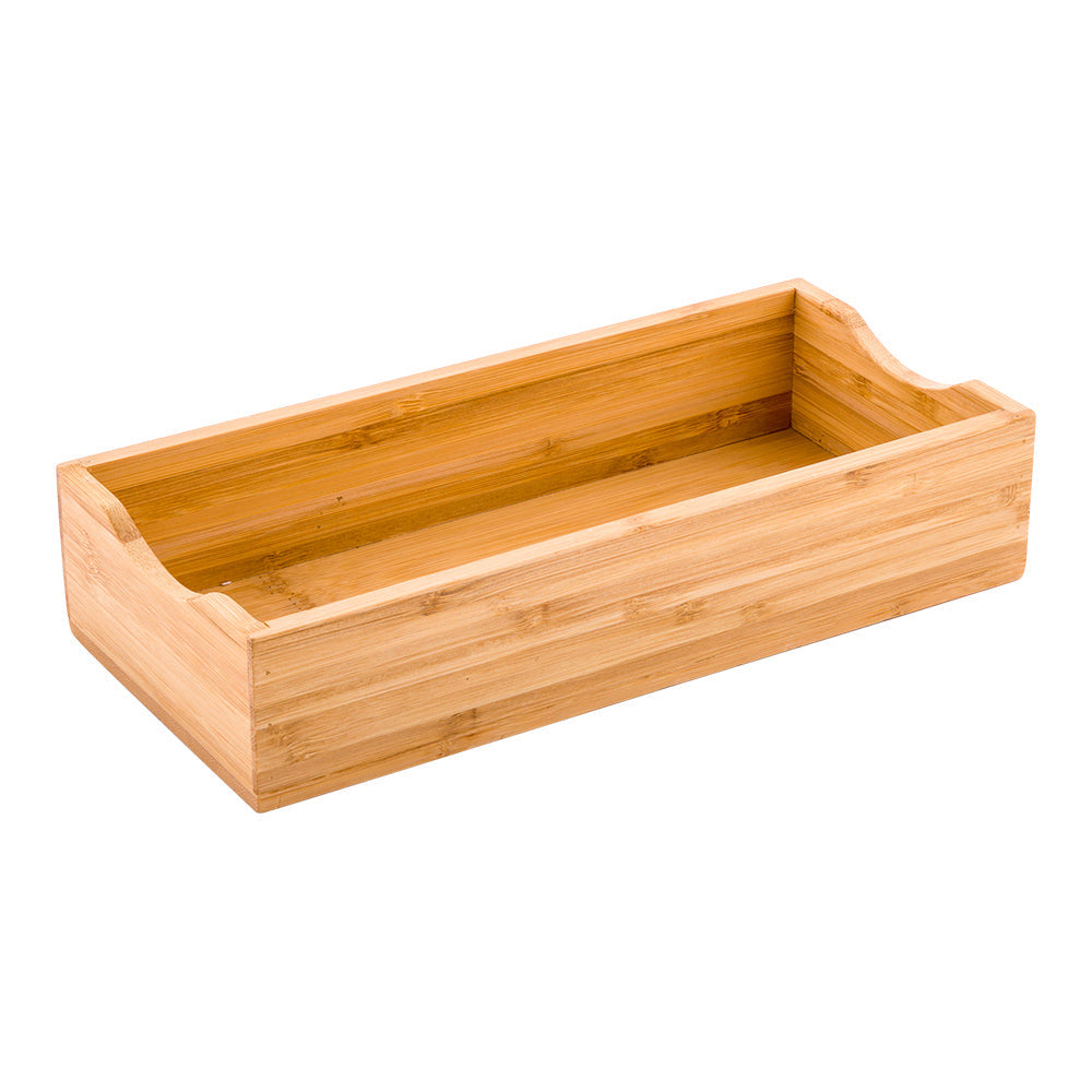 Nature Tek Rectangle Natural Bamboo Napkin Holder - 9 1/2" x 4 1/4" x 2" - 1 count box