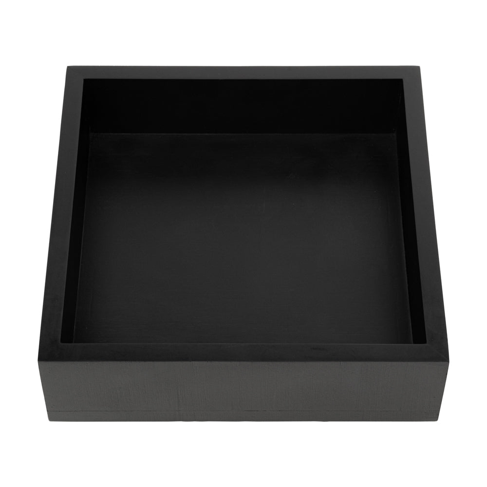 Nature Tek Square Black Bamboo Small Tray - 10" x 10" x 2 3/4" - 1 count box