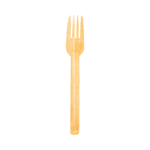 Bambuddha Natural Bamboo Disposable Fork - 6 3/4" x 1 1/4" x 3/4" - 500 count box