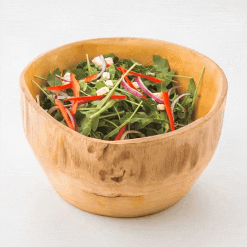 Nature Tek 100 oz Round Natural Wood Serving Bowl - 9 3/4" x 9 3/4" x 5 3/4" - 1 count box