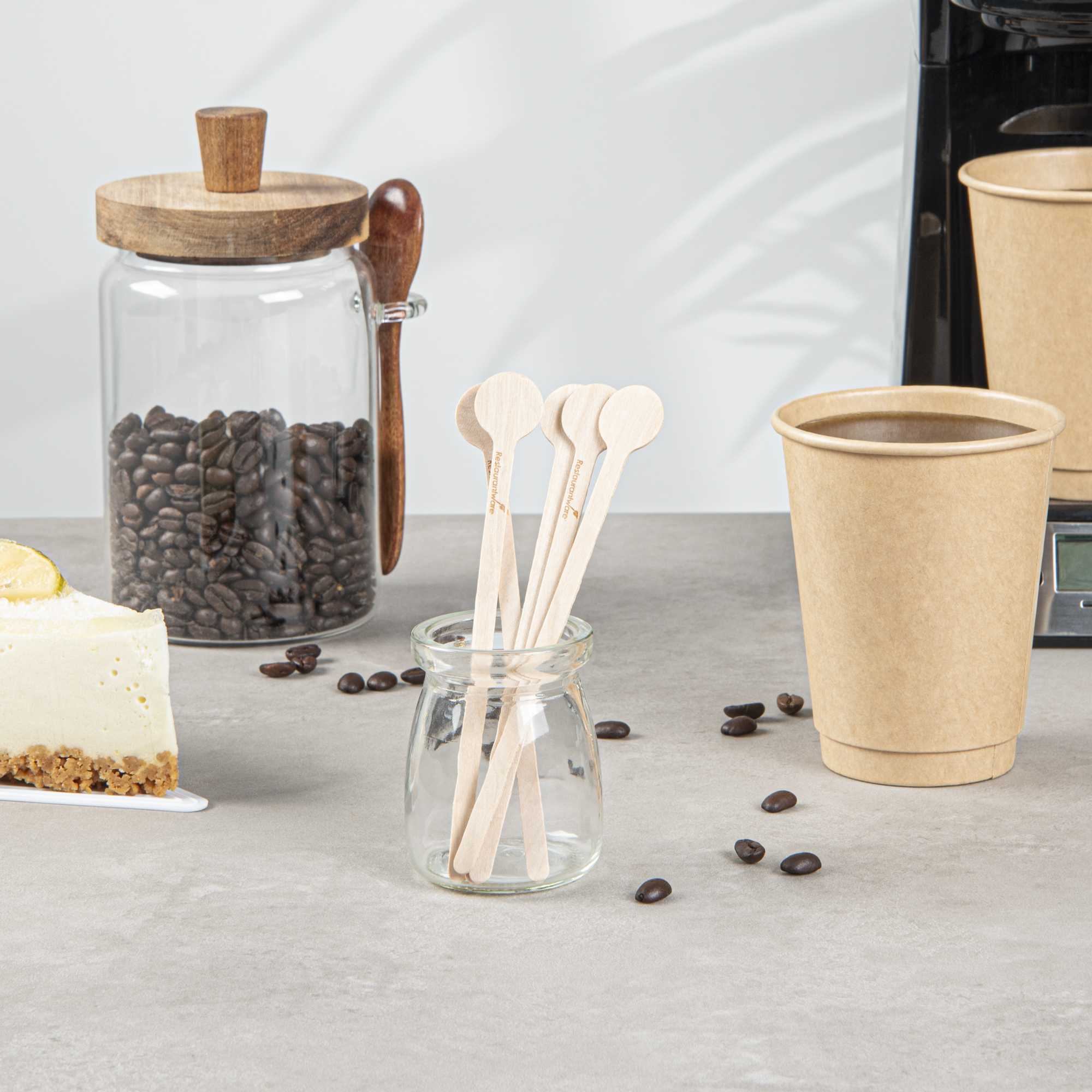 Restpresso Natural Wood Coffee Stirrer - 6" - 100 count box