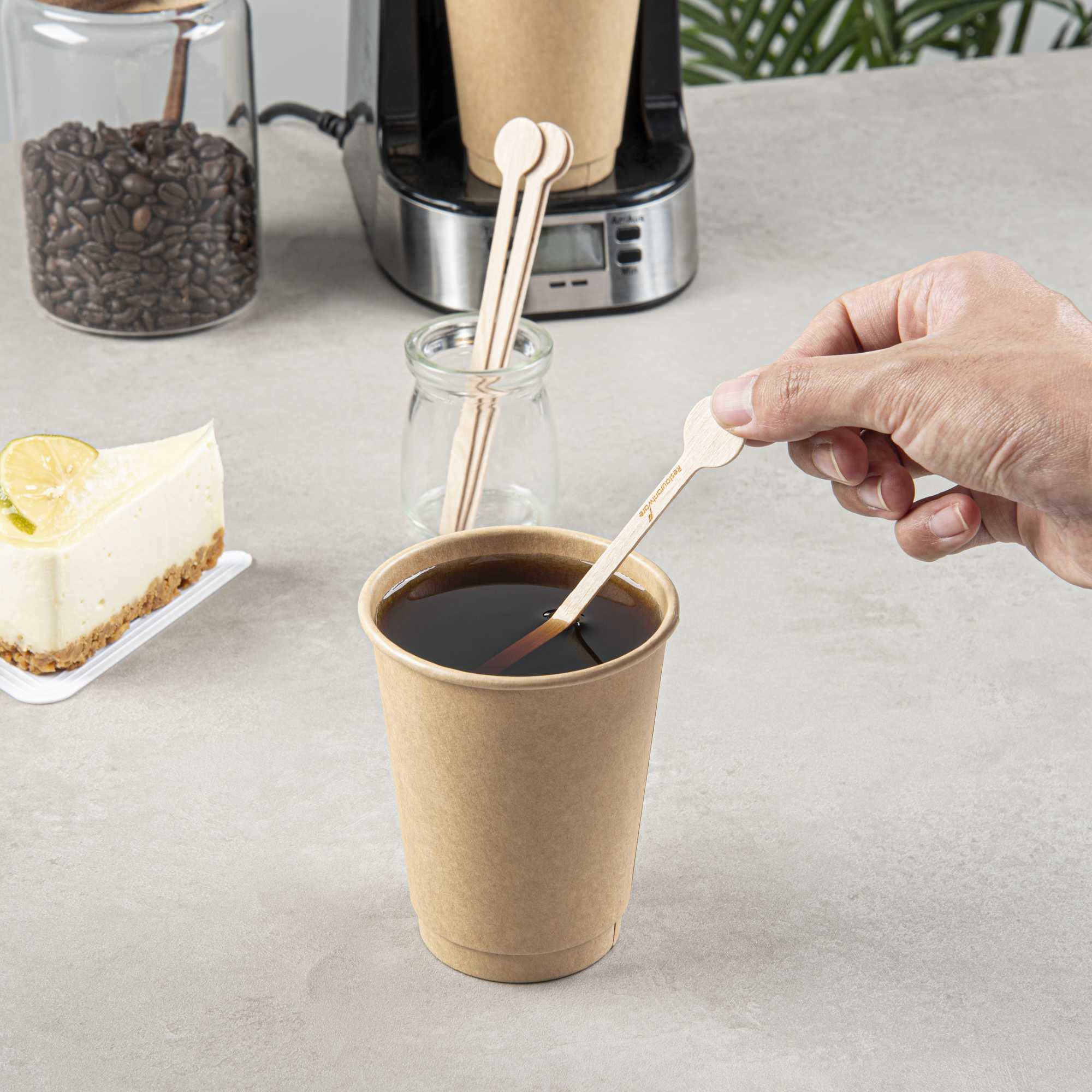 Restpresso Natural Wood Coffee Stirrer - 6" - 100 count box