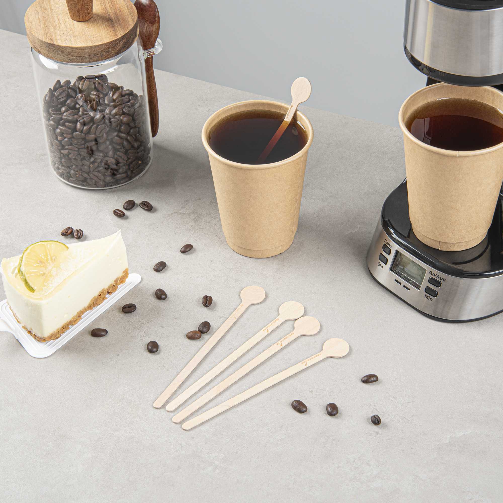 Restpresso Natural Wood Coffee Stirrer - 6" - 100 count box