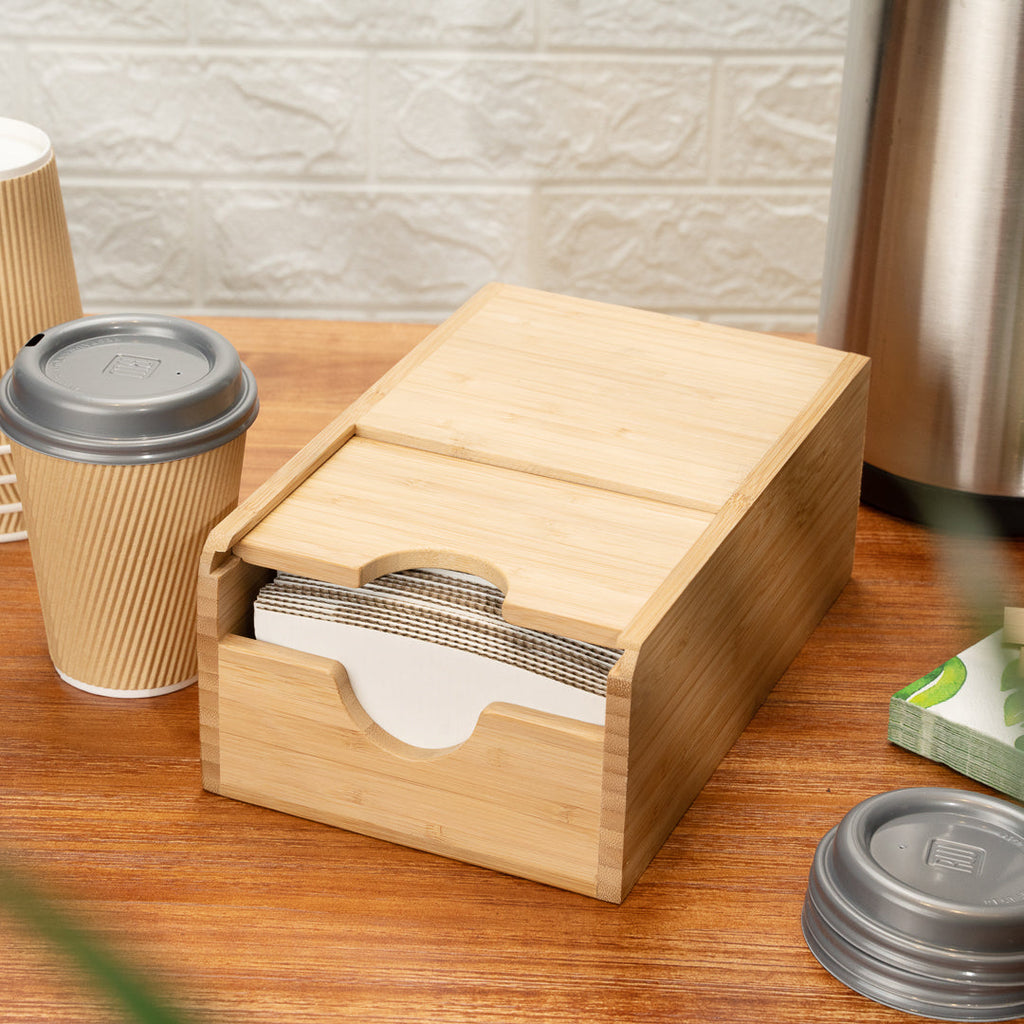 Restpresso Natural Bamboo Coffee Cup Sleeve Holder - 9 1/2'' x 6'' x 3.75'' - 1 count box