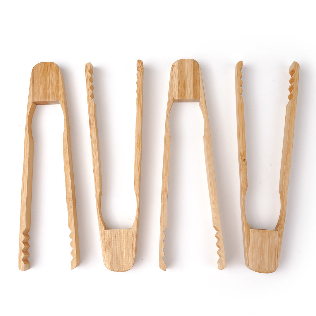 Bambuddha Natural Bamboo Ridged Tong - 7" - 10 count box